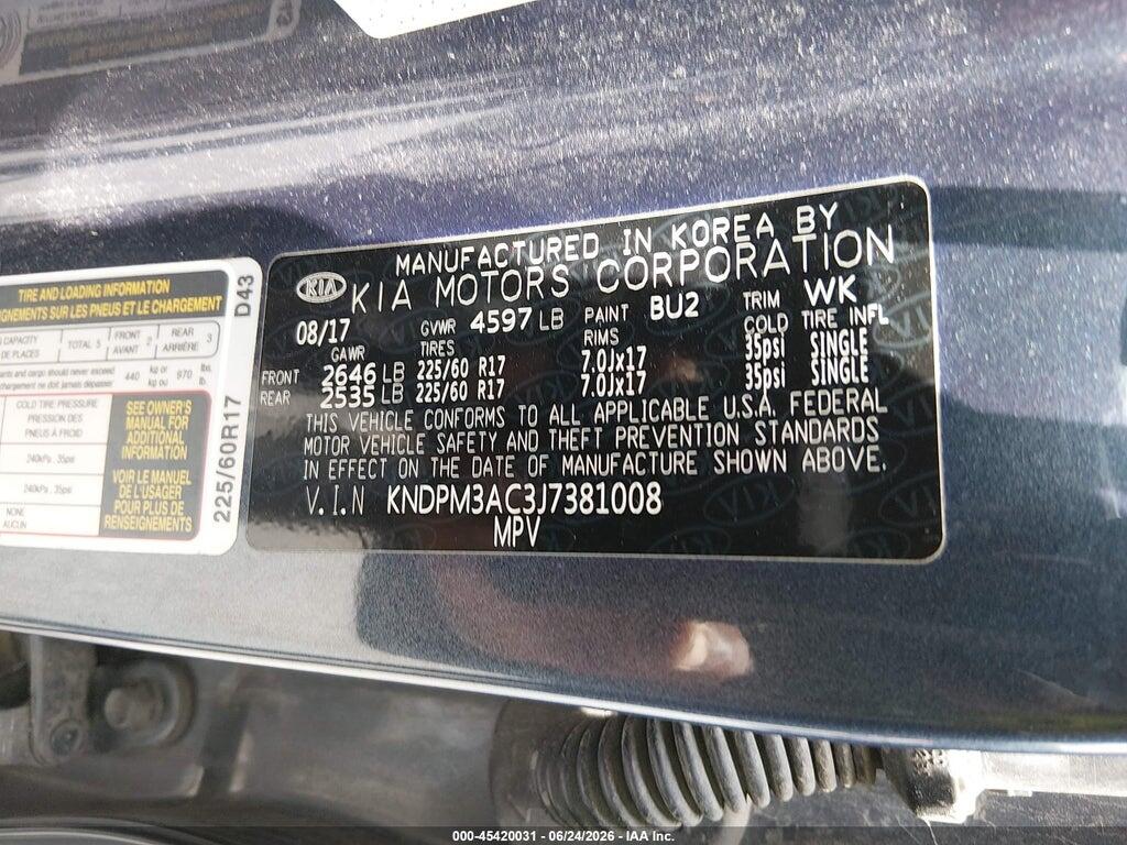 KNDPM3AC3J7381008 2018 KIA SPORTAGE photo no. 9