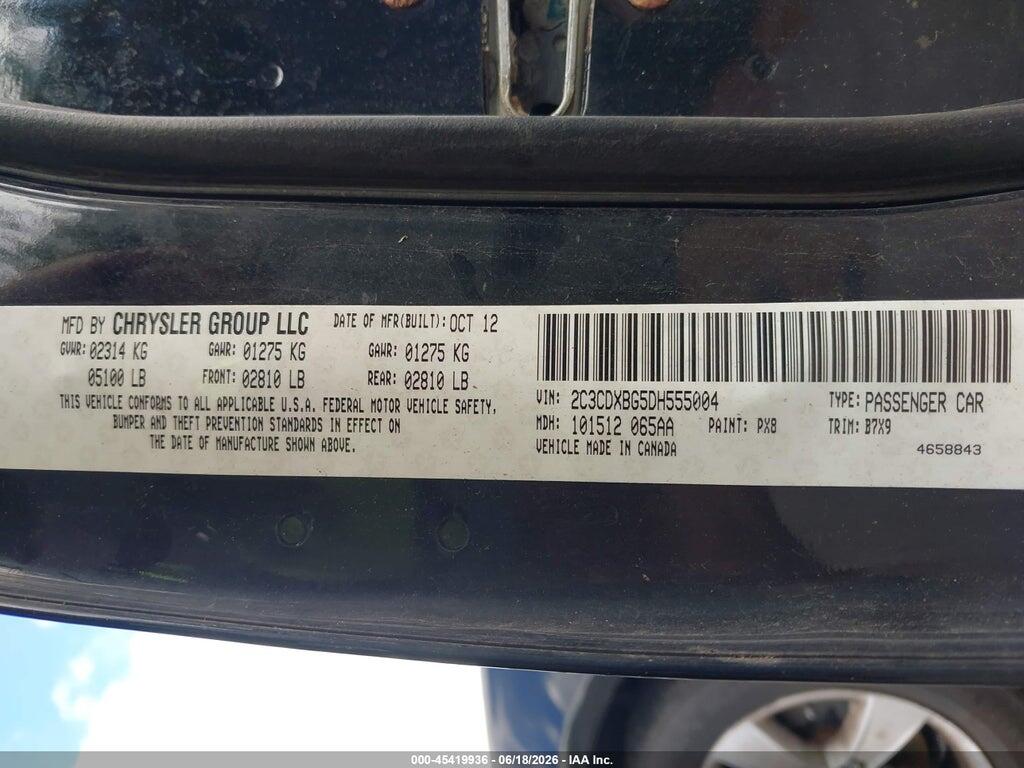 2C3CDXBG5DH555004 2013 DODGE CHARGER photo no. 9