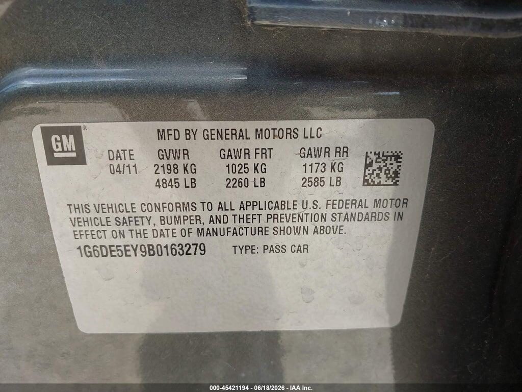 1G6DE5EY9B0163279 2011 CADILLAC CTS photo no. 9