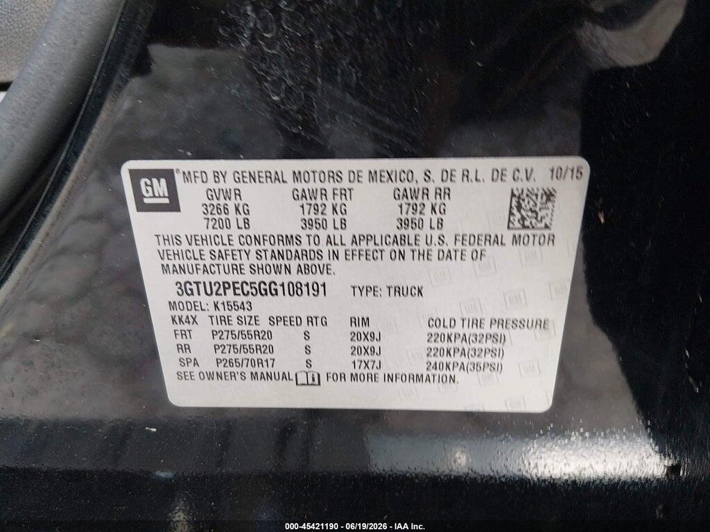 3GTU2PEC5GG108191 2016 GMC SIERRA 1500 photo no. 9