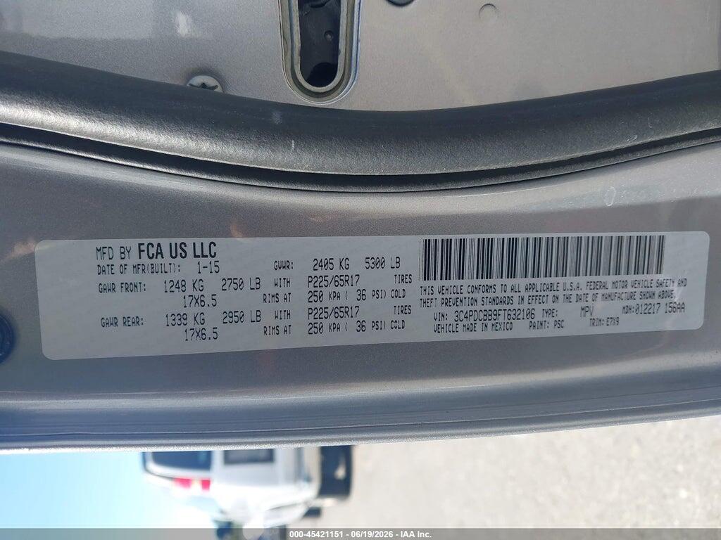 3C4PDCBB9FT632106 2015 DODGE JOURNEY photo no. 9
