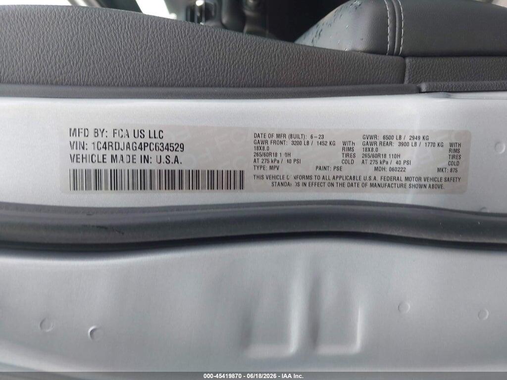 1C4RDJAG4PC634529 2023 DODGE DURANGO photo no. 9