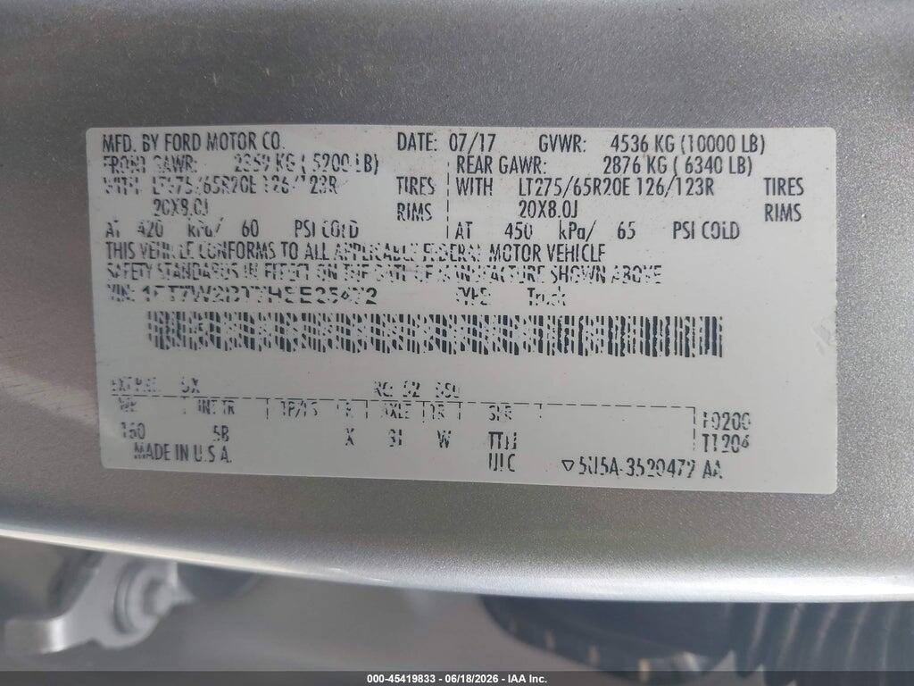 1FT7W2BT7HEE25472 2017 FORD F-250 photo no. 9