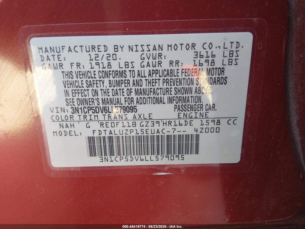 3N1CP5DV6LL579095 2020 NISSAN KICKS photo no. 9