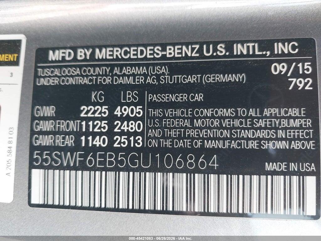 55SWF6EB5GU106864 2016 MERCEDES-BENZ C 450 AMG photo no. 9