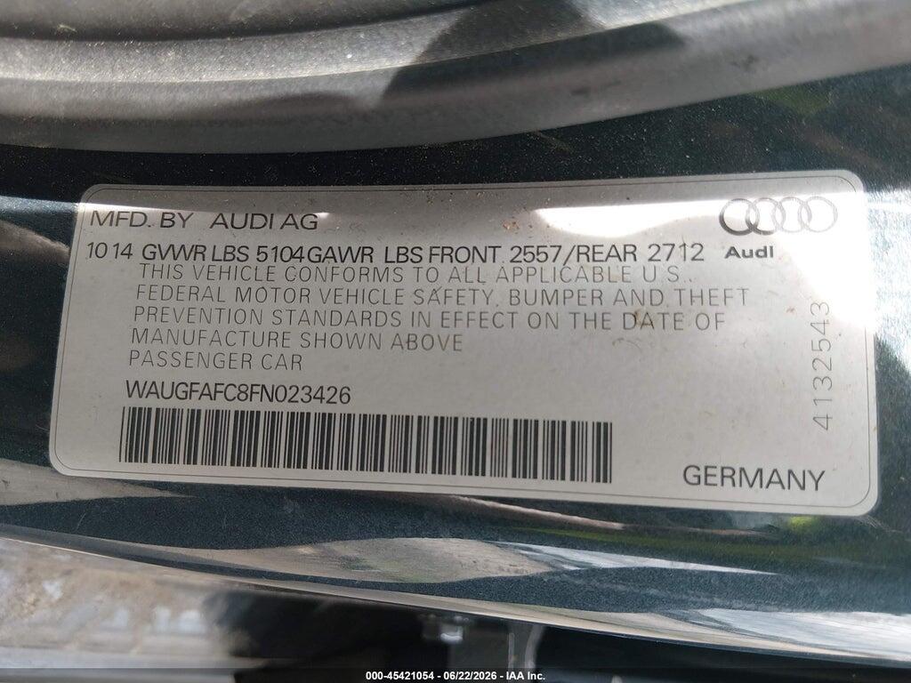 WAUGFAFC8FN023426 2015 AUDI A6 photo no. 9