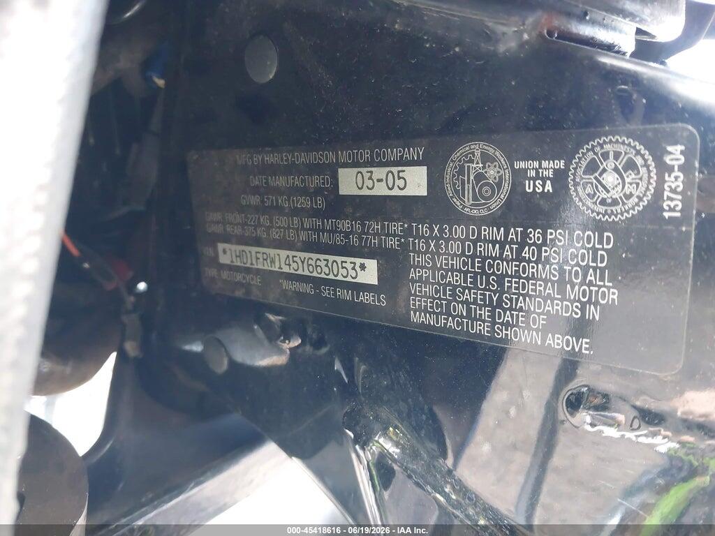 1HD1FRW145Y663053 2005 HARLEY-DAVIDSON FLHRCI photo no. 10