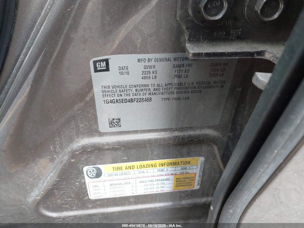 1G4GA5ED4BF228468 2011 BUICK LACROSSE photo no. 9