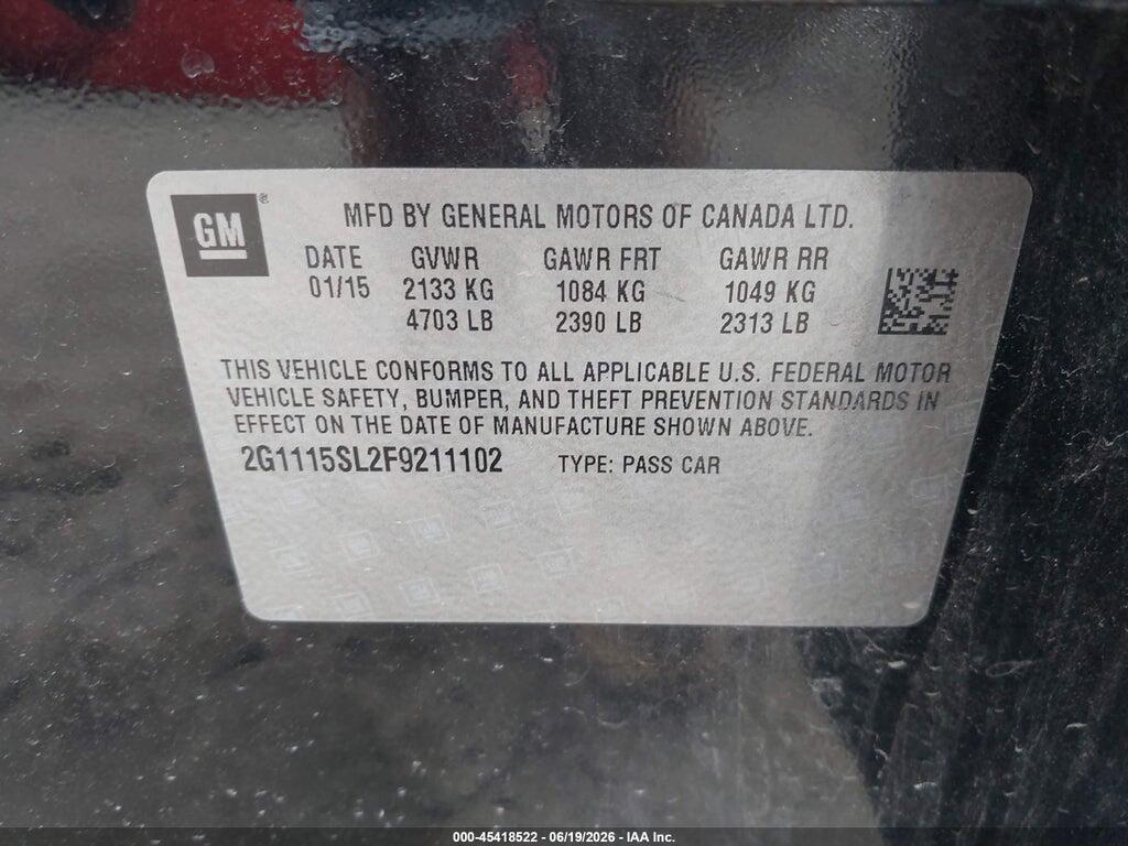 2G1115SL2F9211102 2015 CHEVROLET IMPALA photo no. 9