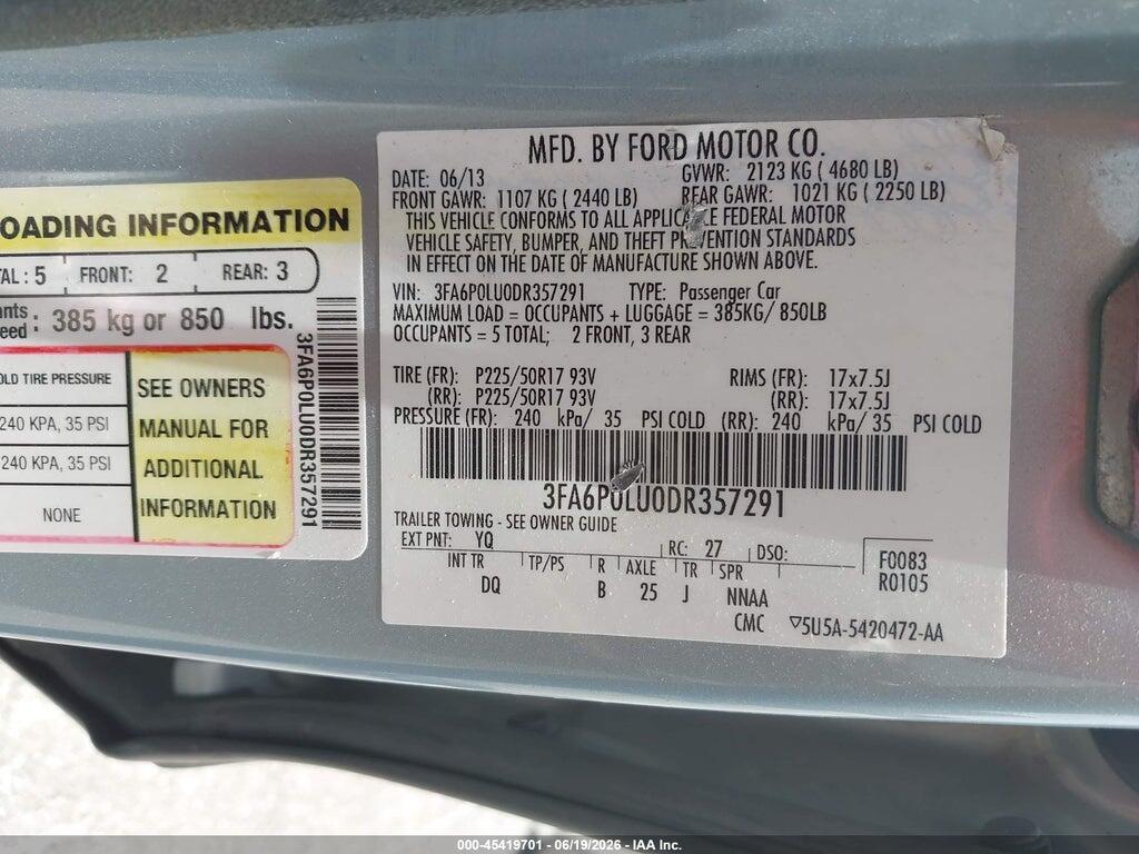 3FA6P0LU0DR357291 2013 FORD FUSION HYBRID photo no. 9