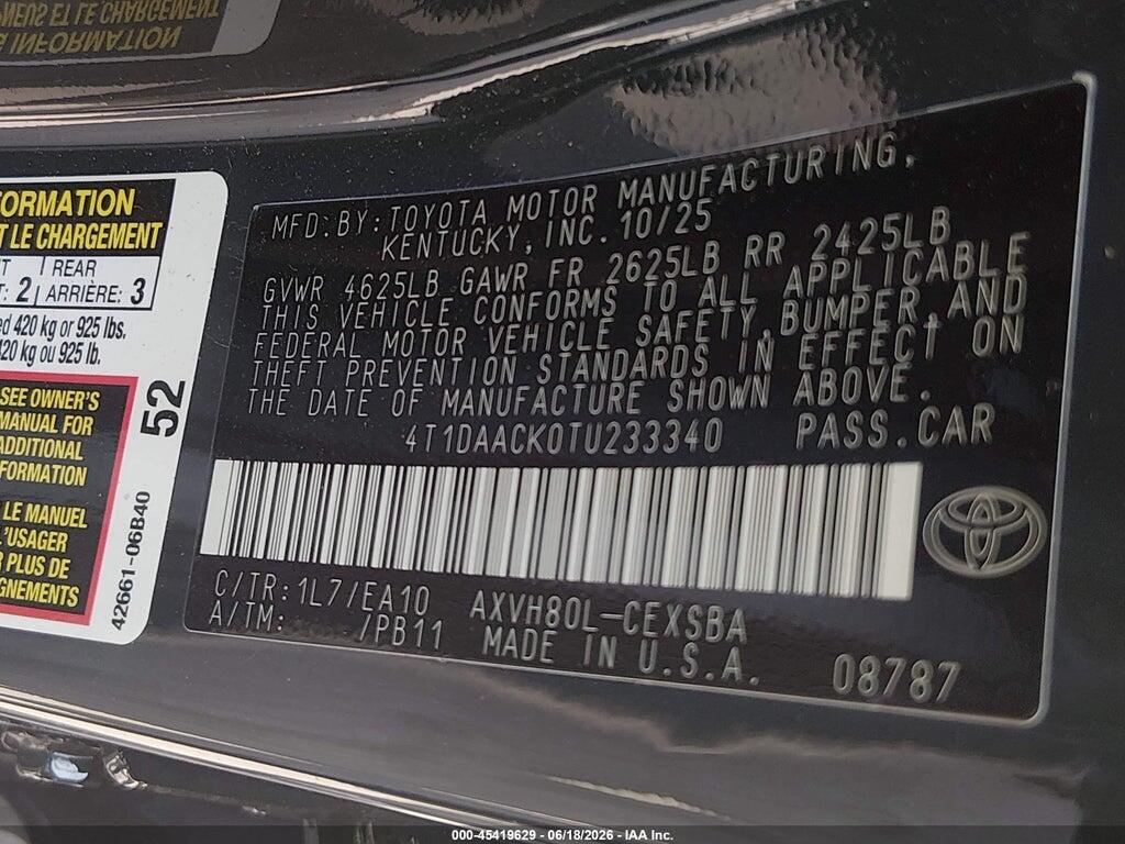 4T1DAACK0TU233340 2026 TOYOTA CAMRY photo no. 9