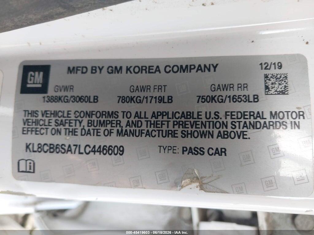 KL8CB6SA7LC446609 2020 CHEVROLET SPARK photo no. 9