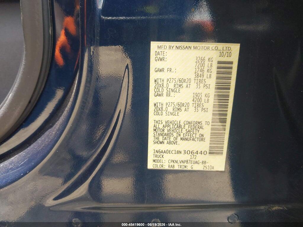 1N6AA0EC1BN306440 2011 NISSAN TITAN photo no. 9