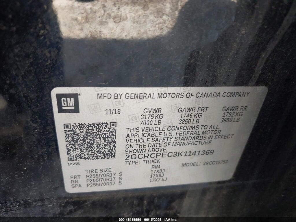 2GCRCPEC3K1141369 2019 CHEVROLET SILVERADO 1500 LD photo no. 9
