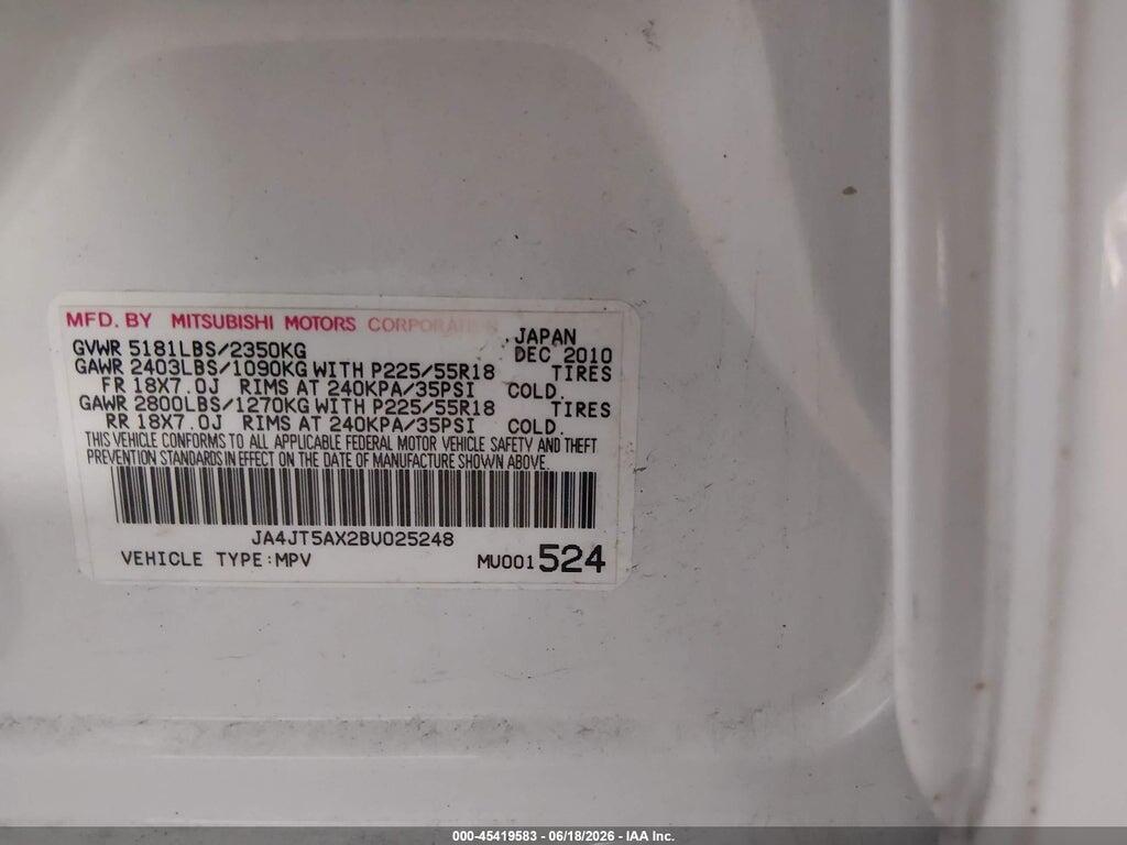 JA4JT5AX2BU025248 2011 MITSUBISHI OUTLANDER photo no. 9