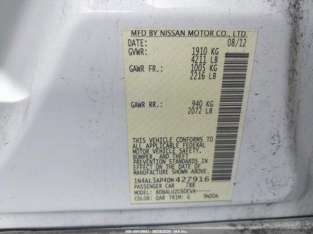 1N4AL3AP4DN427916 2013 NISSAN ALTIMA photo no. 9