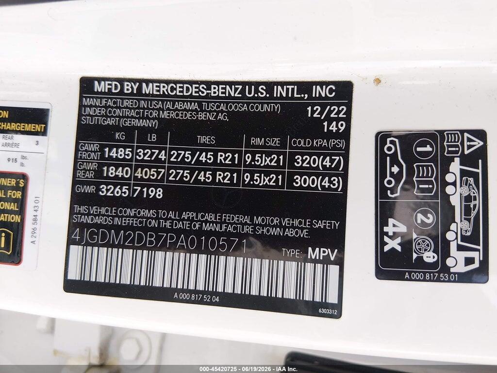 4JGDM2DB7PA010571 2023 MERCEDES-BENZ EQS 450+ SUV photo no. 9