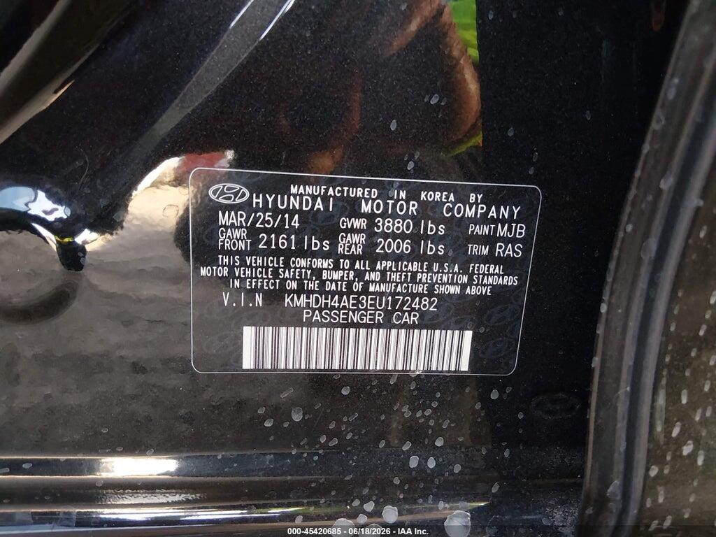 KMHDH4AE3EU172482 2014 HYUNDAI ELANTRA photo no. 9
