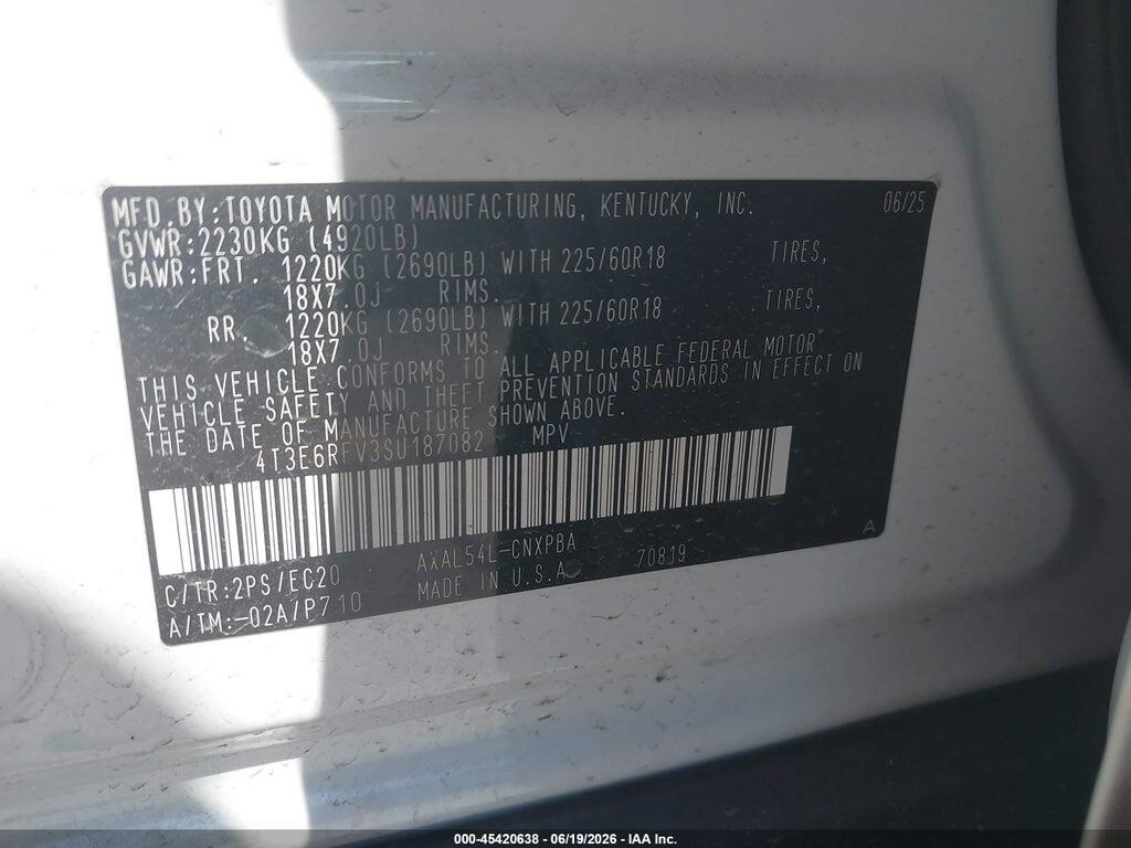4T3E6RFV3SU187082 2025 TOYOTA RAV4 HYBRID photo no. 9
