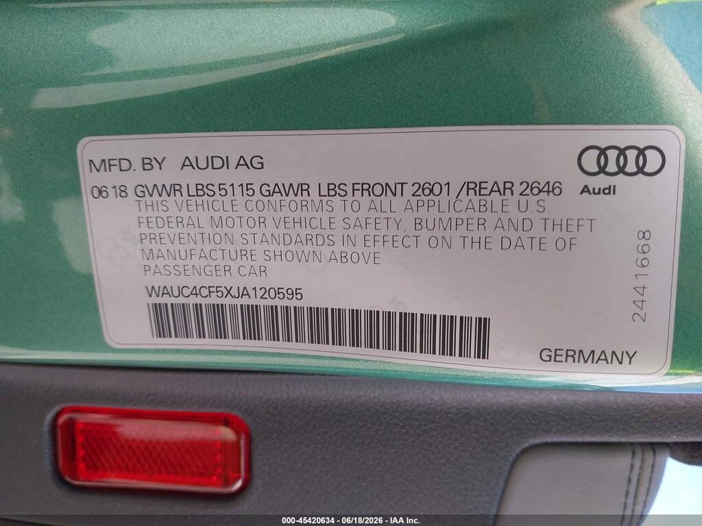 WAUC4CF5XJA120595 2018 AUDI S5 photo no. 9