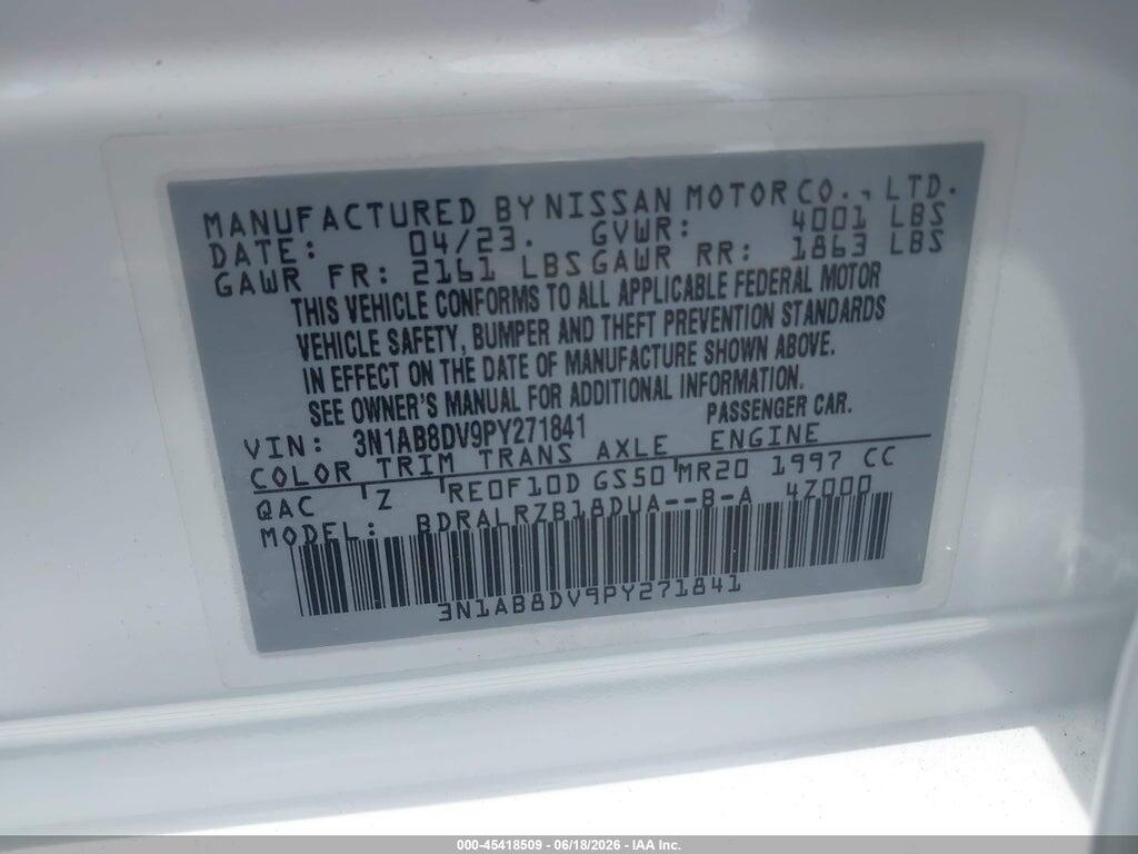 3N1AB8DV9PY271841 2023 NISSAN SENTRA photo no. 9