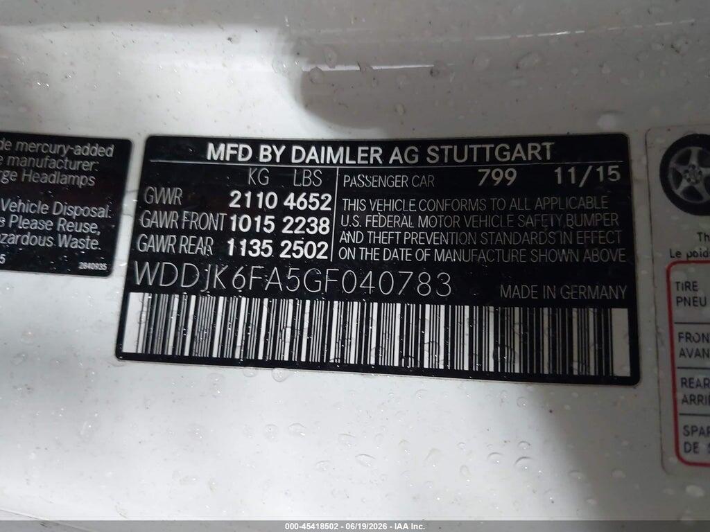 WDDJK6FA5GF040783 2016 MERCEDES-BENZ SL 400 photo no. 9