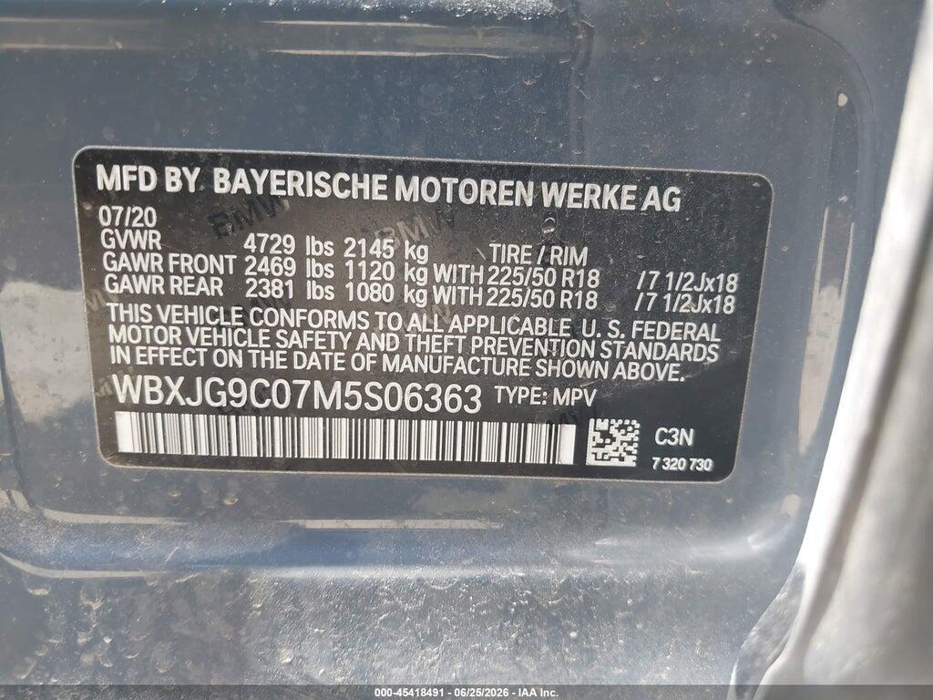 WBXJG9C07M5S06363 2021 BMW X1 photo no. 9