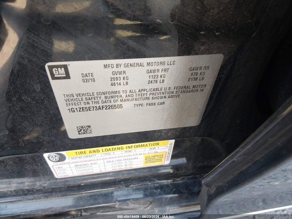 1G1ZE5E73AF226505 2010 CHEVROLET MALIBU photo no. 9