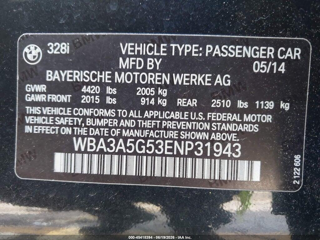 WBA3A5G53ENP31943 2014 BMW 328I photo no. 9