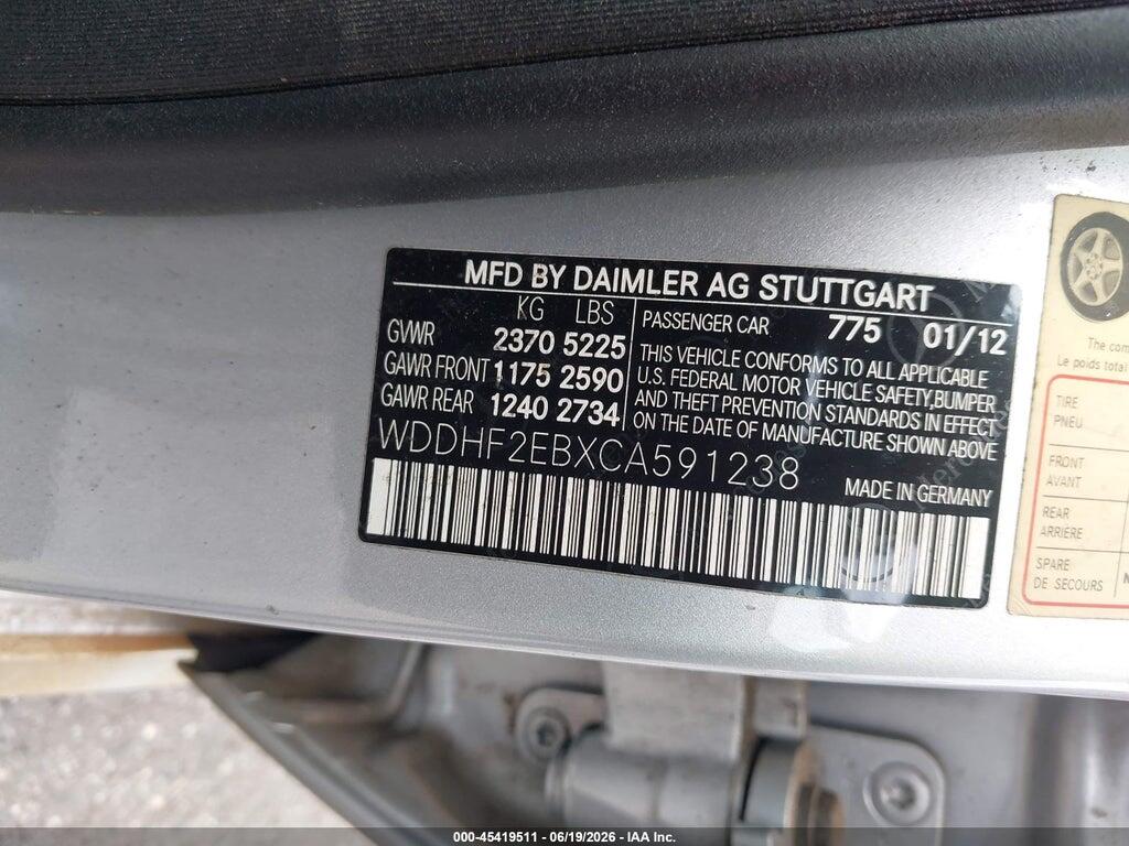 WDDHF2EBXCA591238 2012 MERCEDES-BENZ E 350 BLUETEC photo no. 9