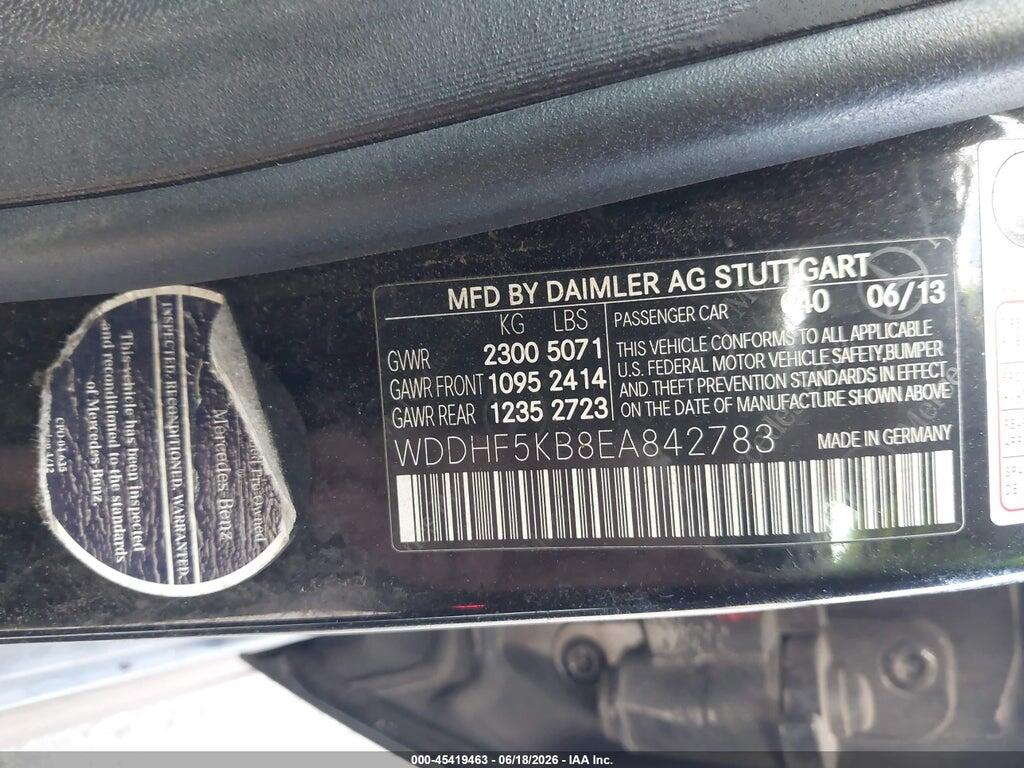 WDDHF5KB8EA842783 2014 MERCEDES-BENZ E 350 photo no. 9
