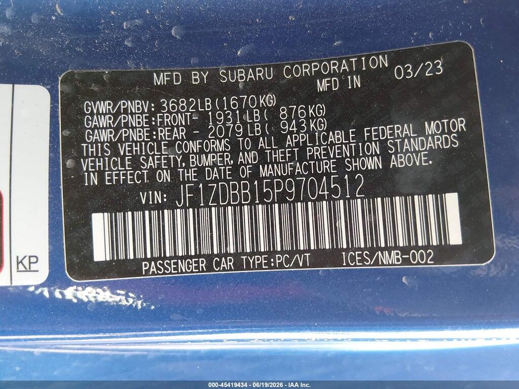JF1ZDBB15P9704512 2023 SUBARU BRZ photo no. 9