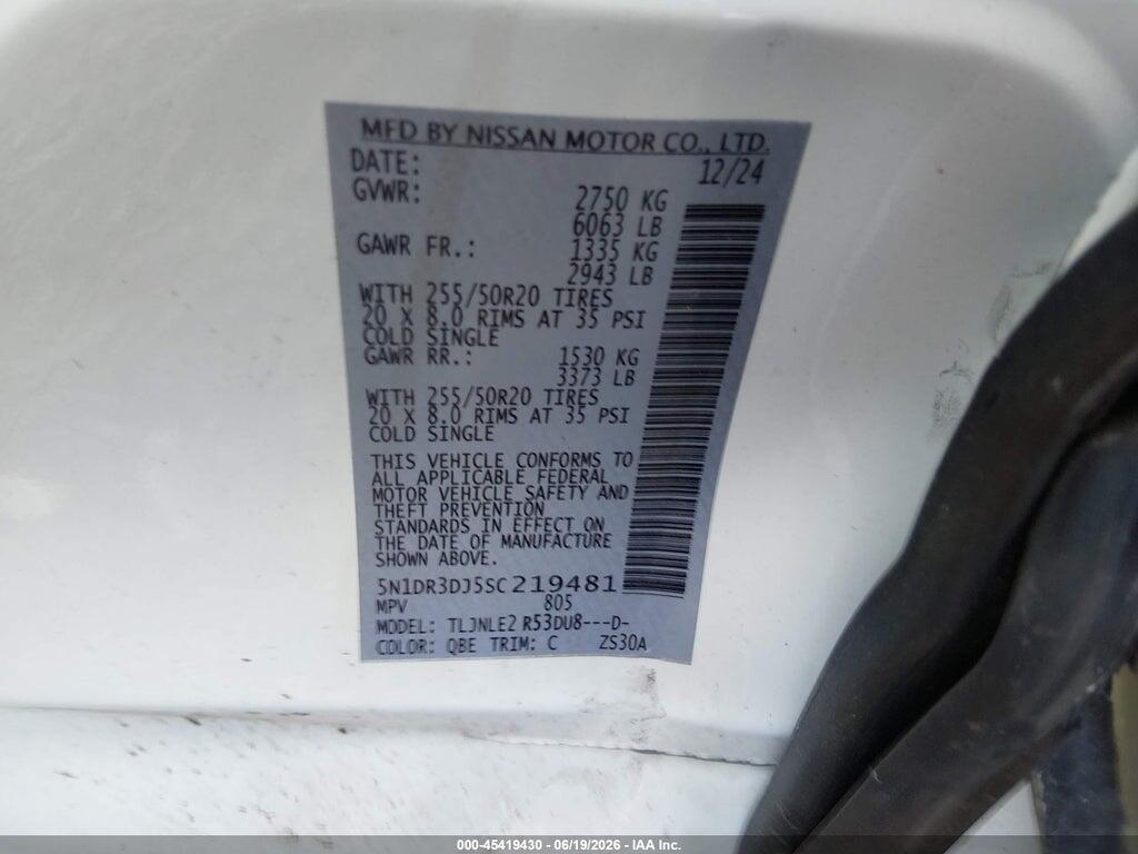 5N1DR3DJ5SC219481 2025 NISSAN PATHFINDER photo no. 9