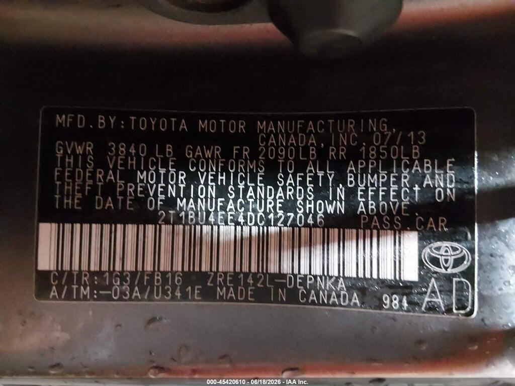 2T1BU4EE4DC127046 2013 TOYOTA COROLLA photo no. 9