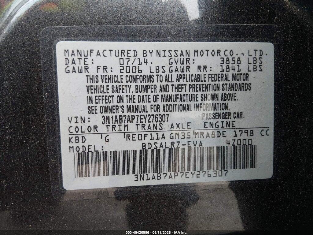 3N1AB7AP7EY276307 2014 NISSAN SENTRA photo no. 9