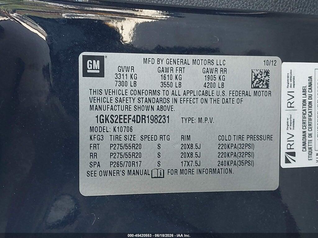 1GKS2EEF4DR198231 2013 GMC YUKON photo no. 9