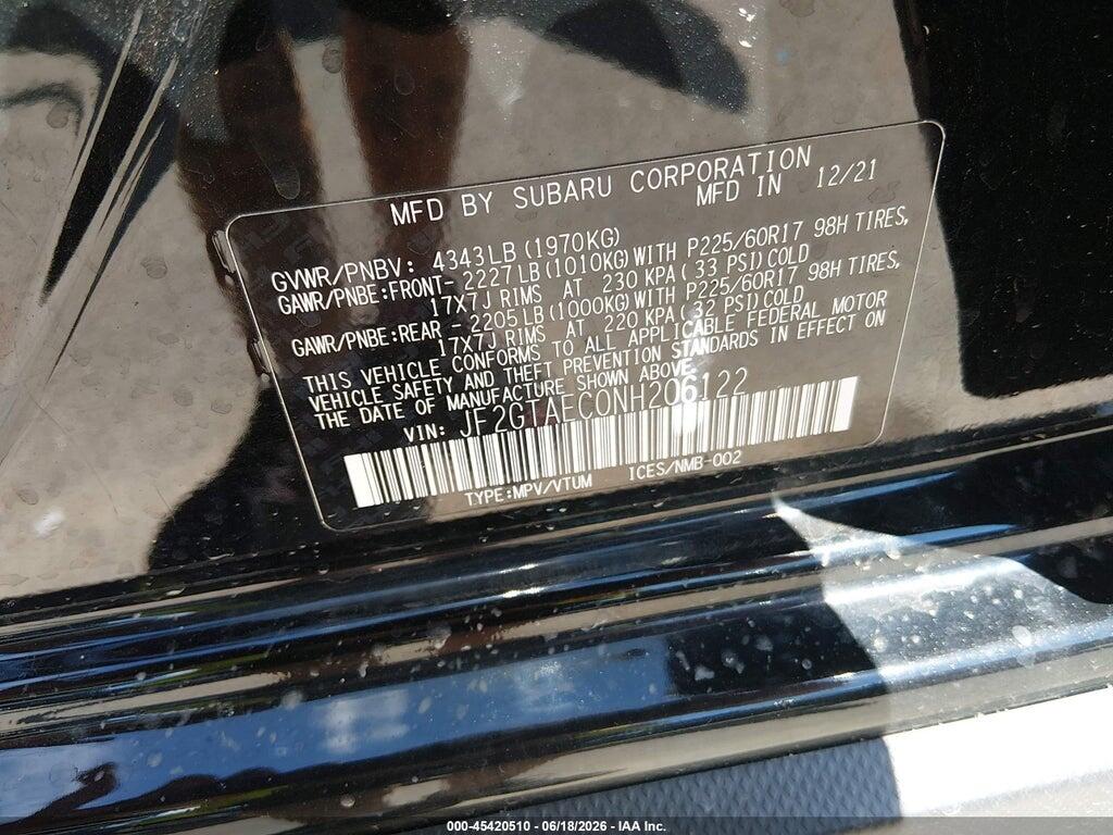 JF2GTAEC0NH206122 2022 SUBARU CROSSTREK photo no. 9