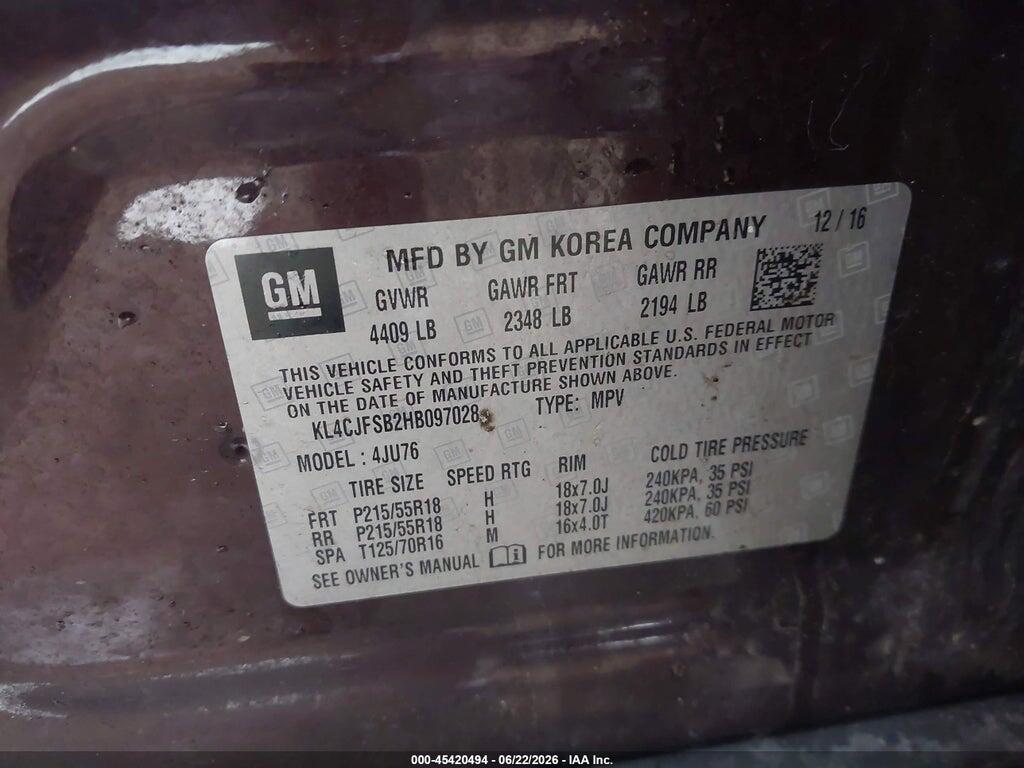 KL4CJFSB2HB097028 2017 BUICK ENCORE photo no. 9