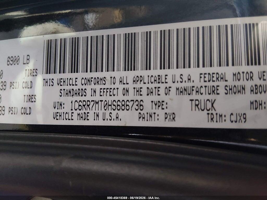 1C6RR7MT0HS686736 2017 RAM 1500 photo no. 9