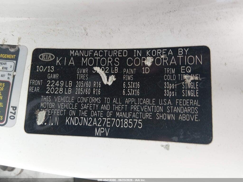 KNDJN2A27E7018575 2014 KIA SOUL photo no. 9