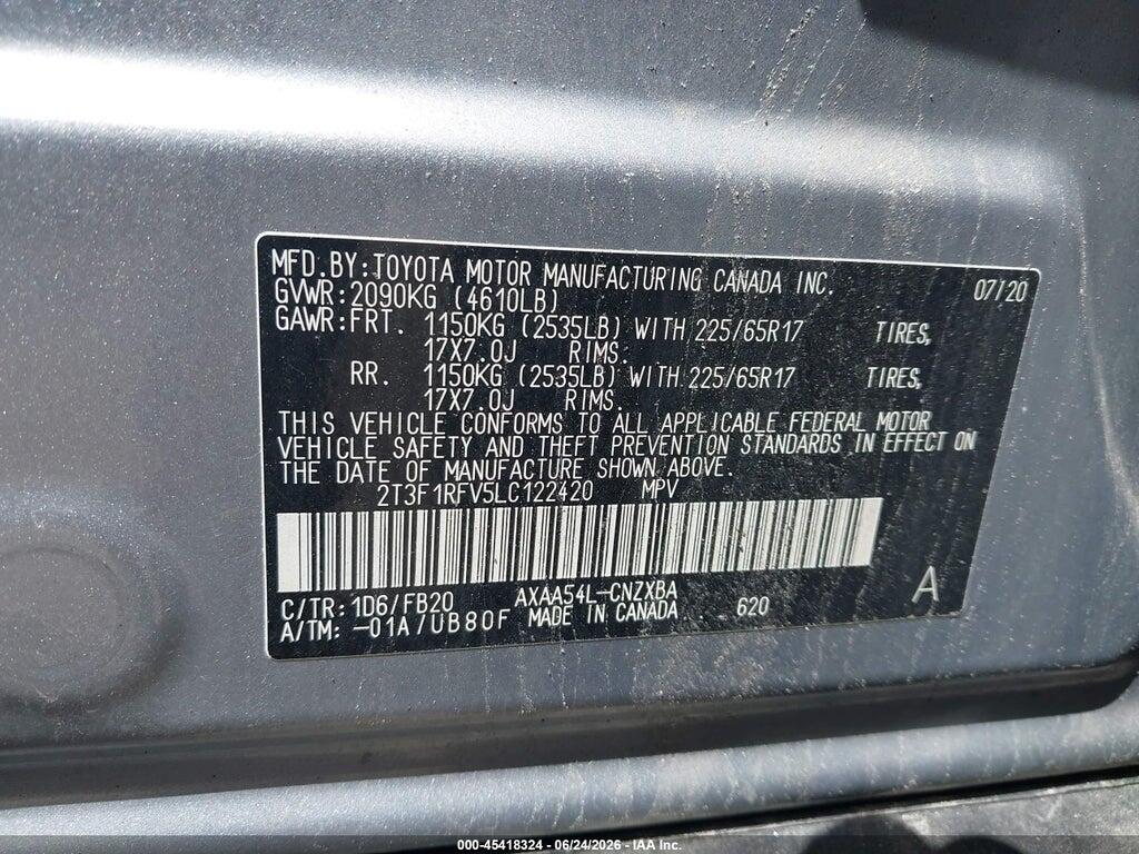2T3F1RFV5LC122420 2020 TOYOTA RAV4 photo no. 9