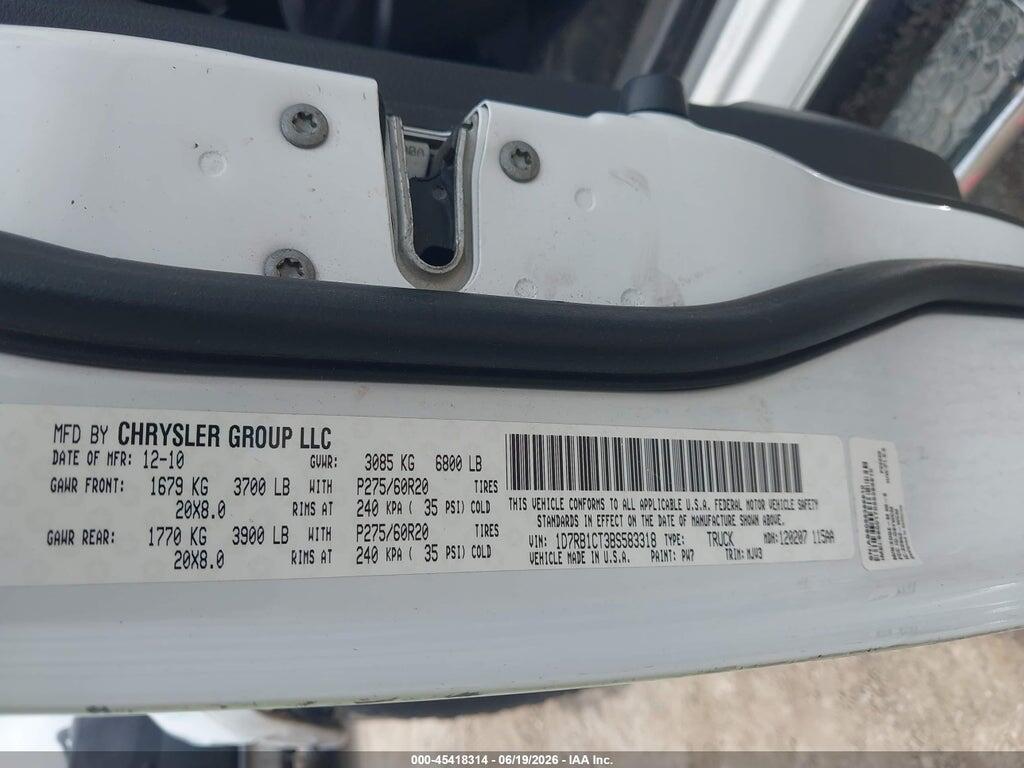 1D7RB1CT3BS583318 2011 RAM RAM 1500 photo no. 9