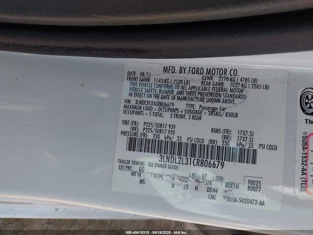 3LNDL2L31CR806679 2012 LINCOLN MKZ HYBRID photo no. 9