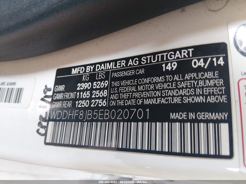 WDDHF8JB5EB020701 2014 MERCEDES-BENZ E 350 photo no. 9