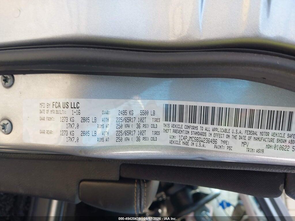 1C4PJMCS6GW236496 2016 JEEP CHEROKEE photo no. 9