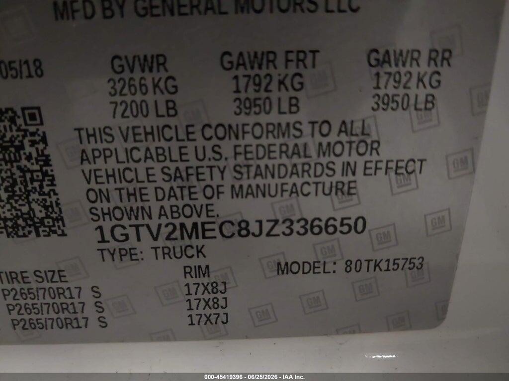 1GTV2MEC8JZ336650 2018 GMC SIERRA 1500 photo no. 9