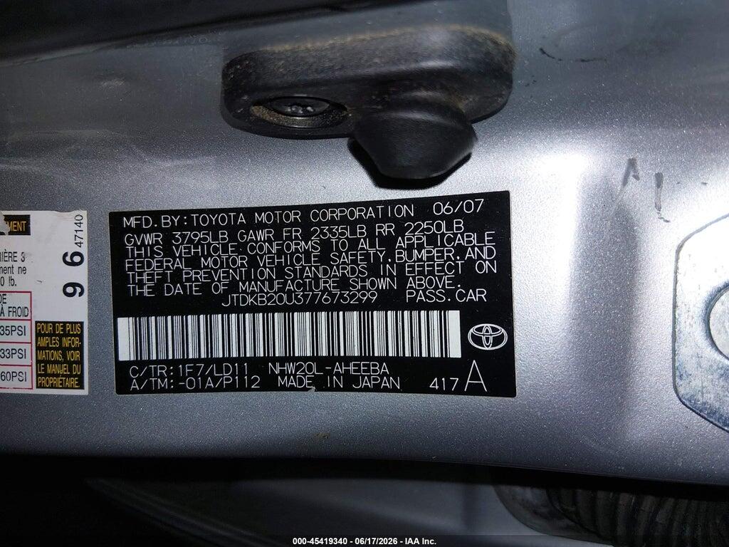 JTDKB20U377673299 2007 TOYOTA PRIUS photo no. 9