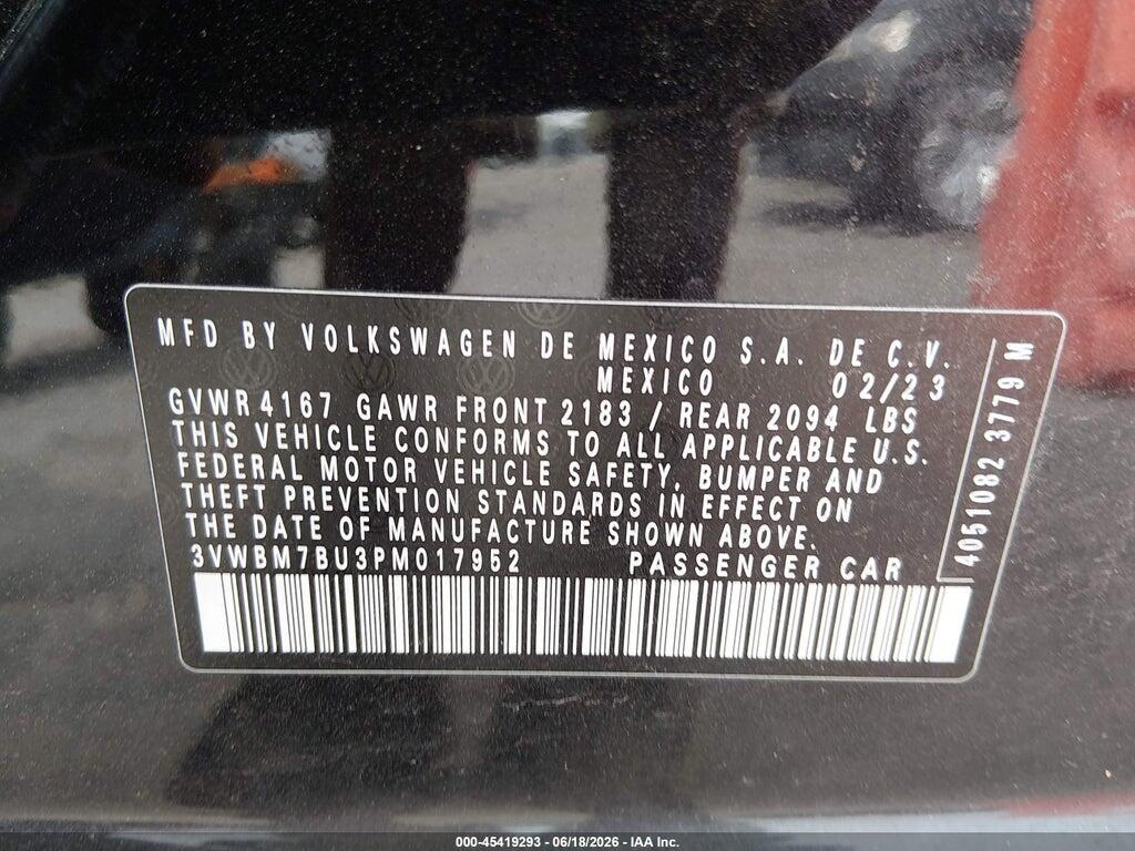 3VWBM7BU3PM017952 2023 VOLKSWAGEN JETTA photo no. 9