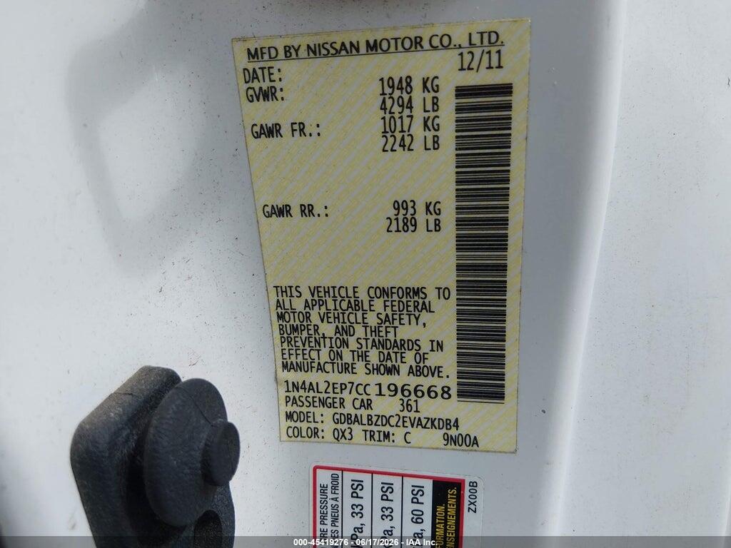 1N4AL2EP7CC196668 2012 NISSAN ALTIMA photo no. 9