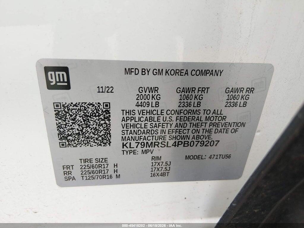 KL79MRSL4PB079207 2023 CHEVROLET TRAILBLAZER photo no. 9